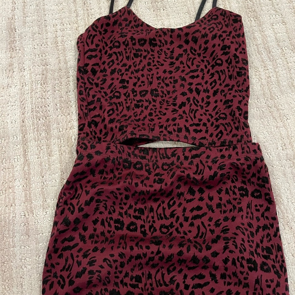 Cheetah print matching set